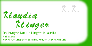 klaudia klinger business card